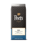 Peet's coffee Brazil Coffee bag with a geometric pattern on a transparent background