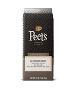 Peet's coffee bag with 'El Salvador Estate' label on a white background