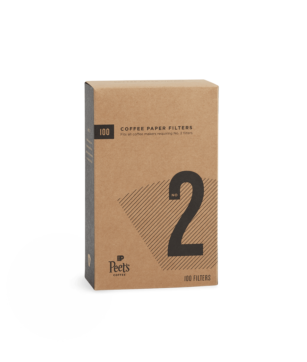 Peet's Coffee #2 coffee paper filters 100 ct - box detail