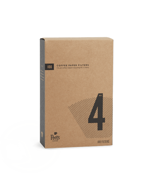 Peet's Coffee #4 coffee paper filters 100 ct - box detail
